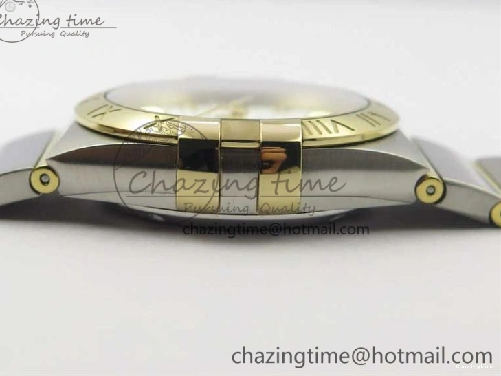 0303 Constellation 38mm SS YG VSF 1:1 Best Edition White Textured Dial on SS YG Bracelet A8500 Super Clone Upgraded 7922